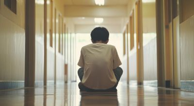 ragazzino di spalle, vittima di bullismo